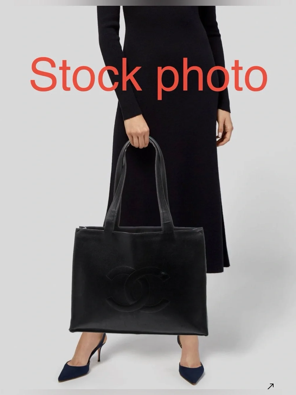 CHANEL Black Caviar Leather CC Tote